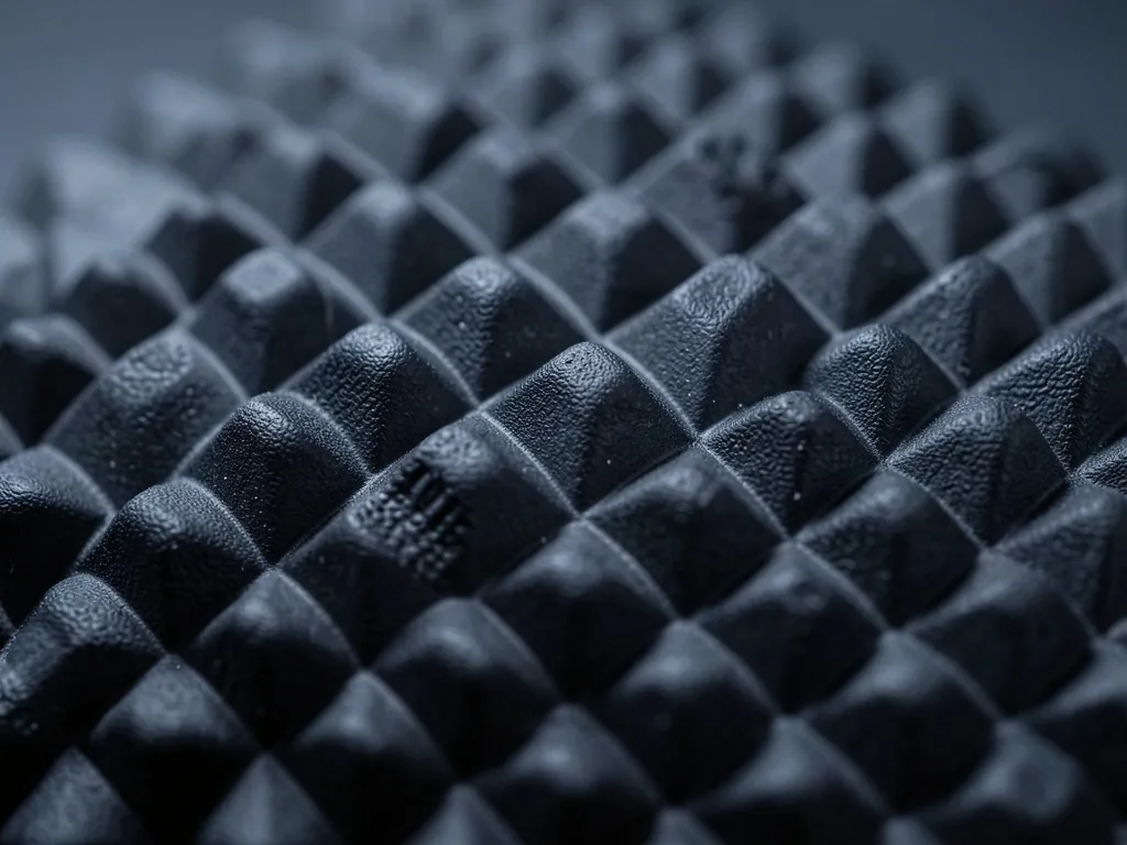 Macro detail of foam roller surface texture